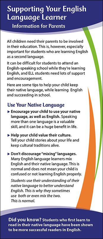 Supporting Your English Language Learner Rack Card Handout