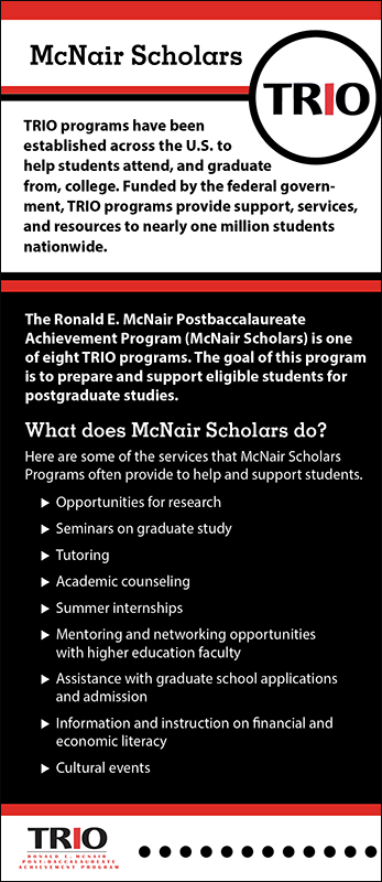 TRIO McNair Scholars Rack Card Handout