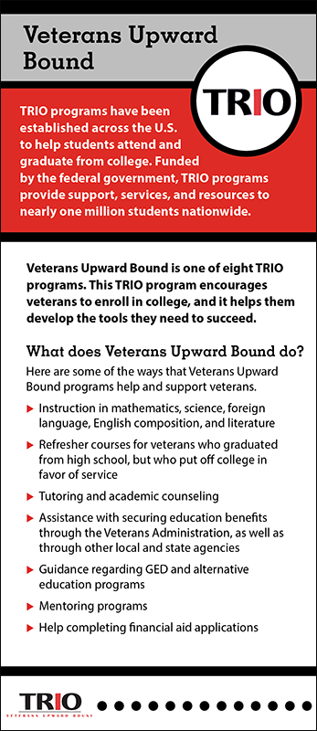 TRIO Veterans Upward Bound Rack Card Handout