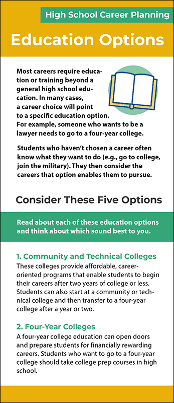 Education Options Rack Card Handout