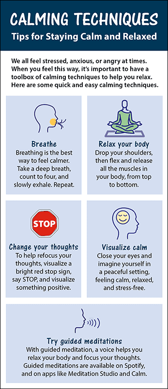 Calming Techniques Rack Card Handout