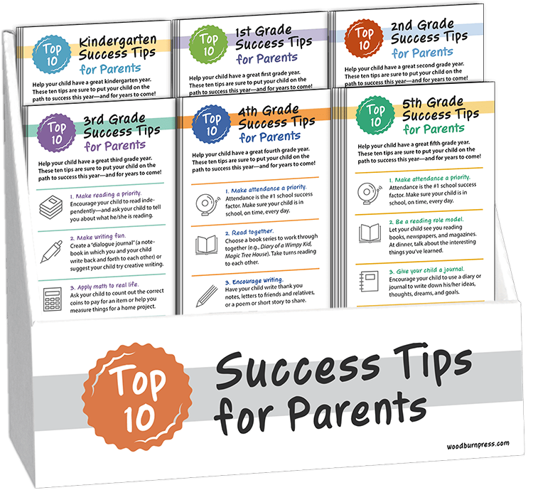 Top 10 Success Tips for Parents Rack Card Display Package - Grades