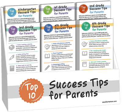 Top 10 Success Tips for Parents Rack Card Display Package - Grades K-5