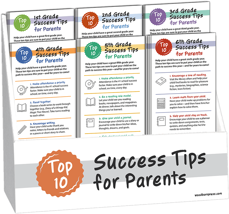 Top 10 Success Tips for Parents Rack Card Display Package - Grades 1-6