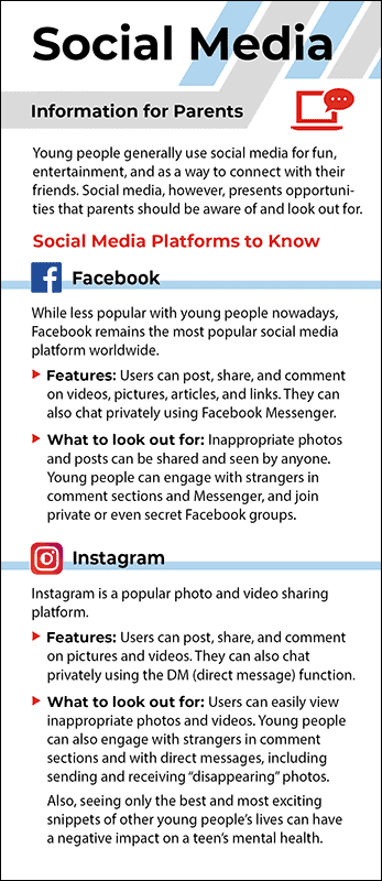 Social Media - Information for Parents Rack Card Handout