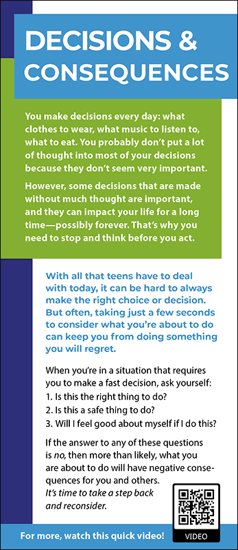Decisions & Consequences Rack Card Handout