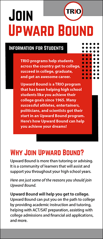 Join TRIO Upward Bound Rack Card Handout