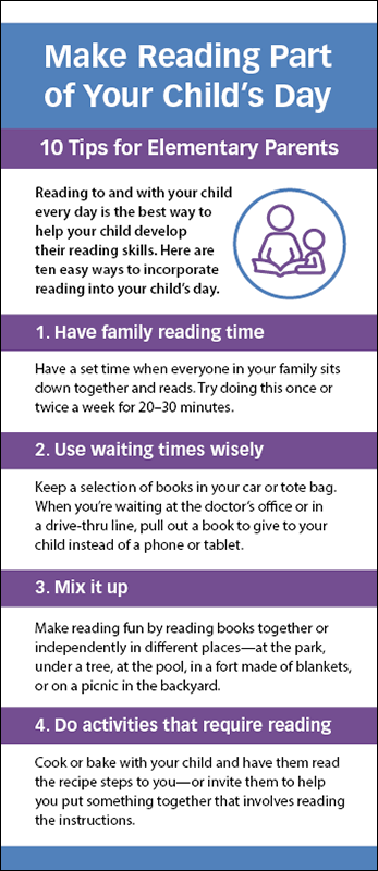 Make Reading Part of Your Child's Day Rack Card Handout
