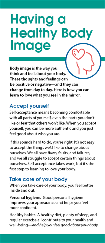 Having a Health Body Image Rack Card Handout