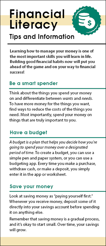Financial Literacy Rack Card Handout