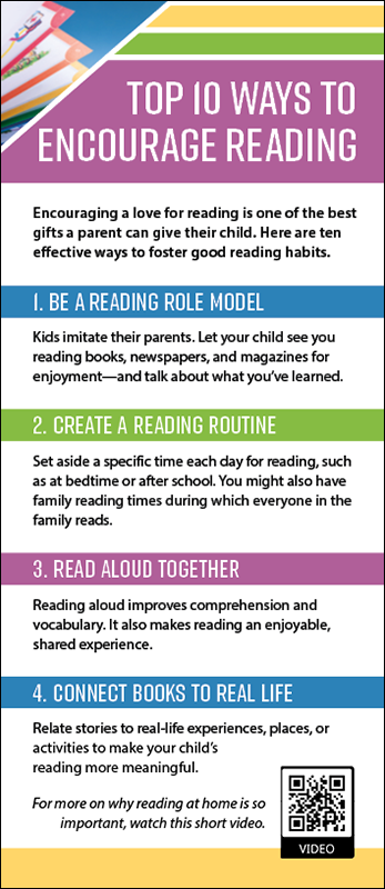 Top 10 Ways to Encourage Reading Rack Card Handout
