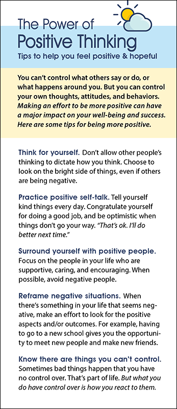 The Power of Positive Thinking Rack Card Handout