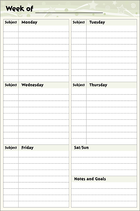 Planner Wall Chart