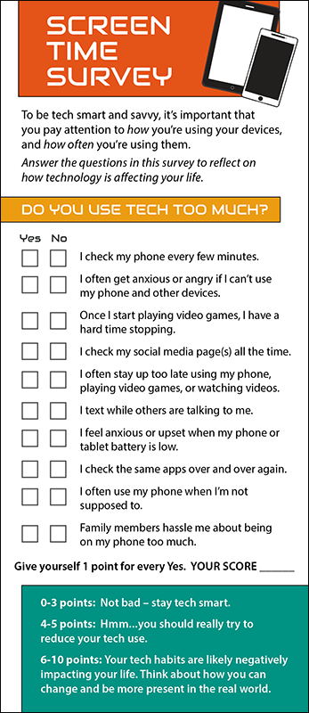 Screen Time Survey Rack Card Handout