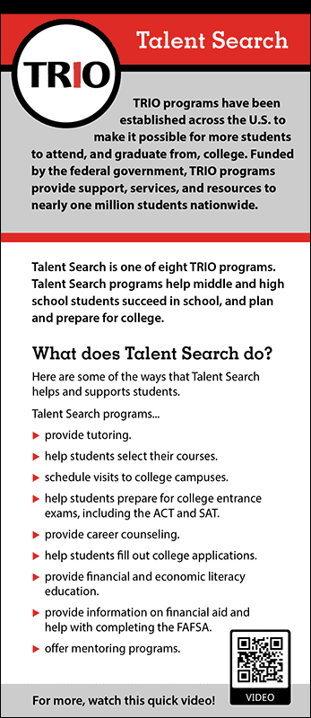 TRIO Talent Search Rack Card Handout