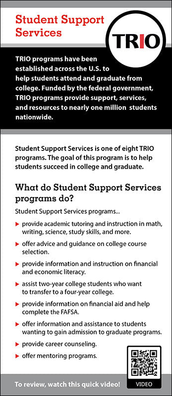 TRIO Student Support Services Rack Card Handout