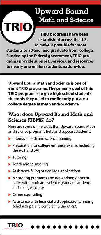 TRIO Upward Bound Math and Science Rack Card Handout