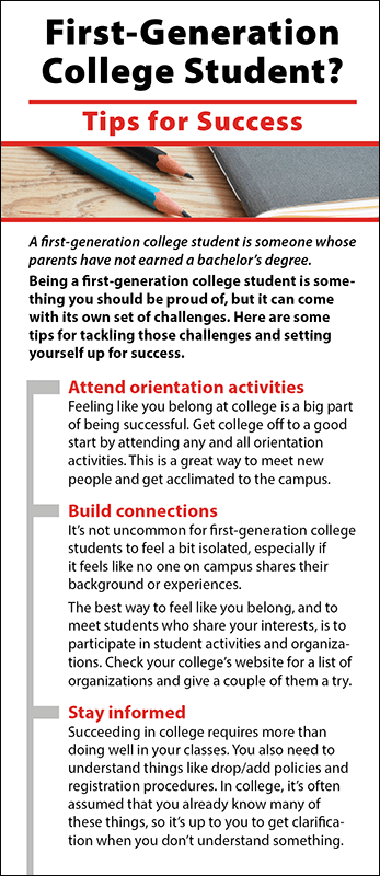 First Generation College Student Rack Card Handout