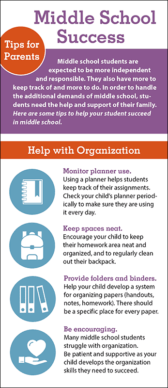 Middle School Success Rack Card Handout