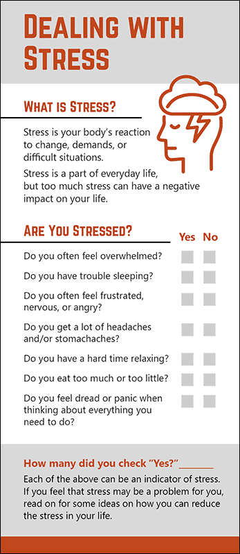Dealing with Stress Rack Card Handout