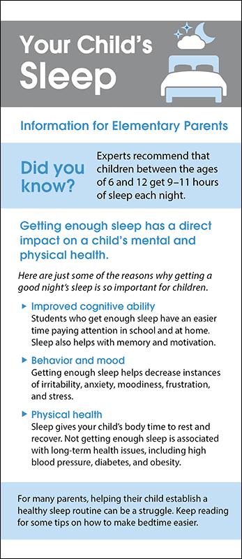 Your Child's Sleep Rack Card Handout