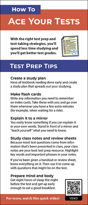 How to Ace Your Tests Rack Card Handout