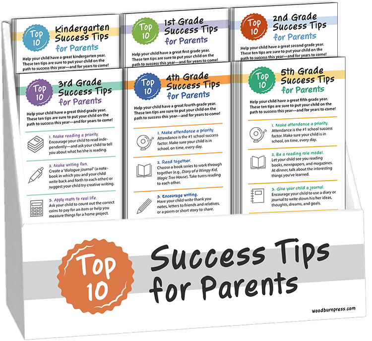 Top 10 Success Tips for Parents Rack Card Display Package - Grades K-5