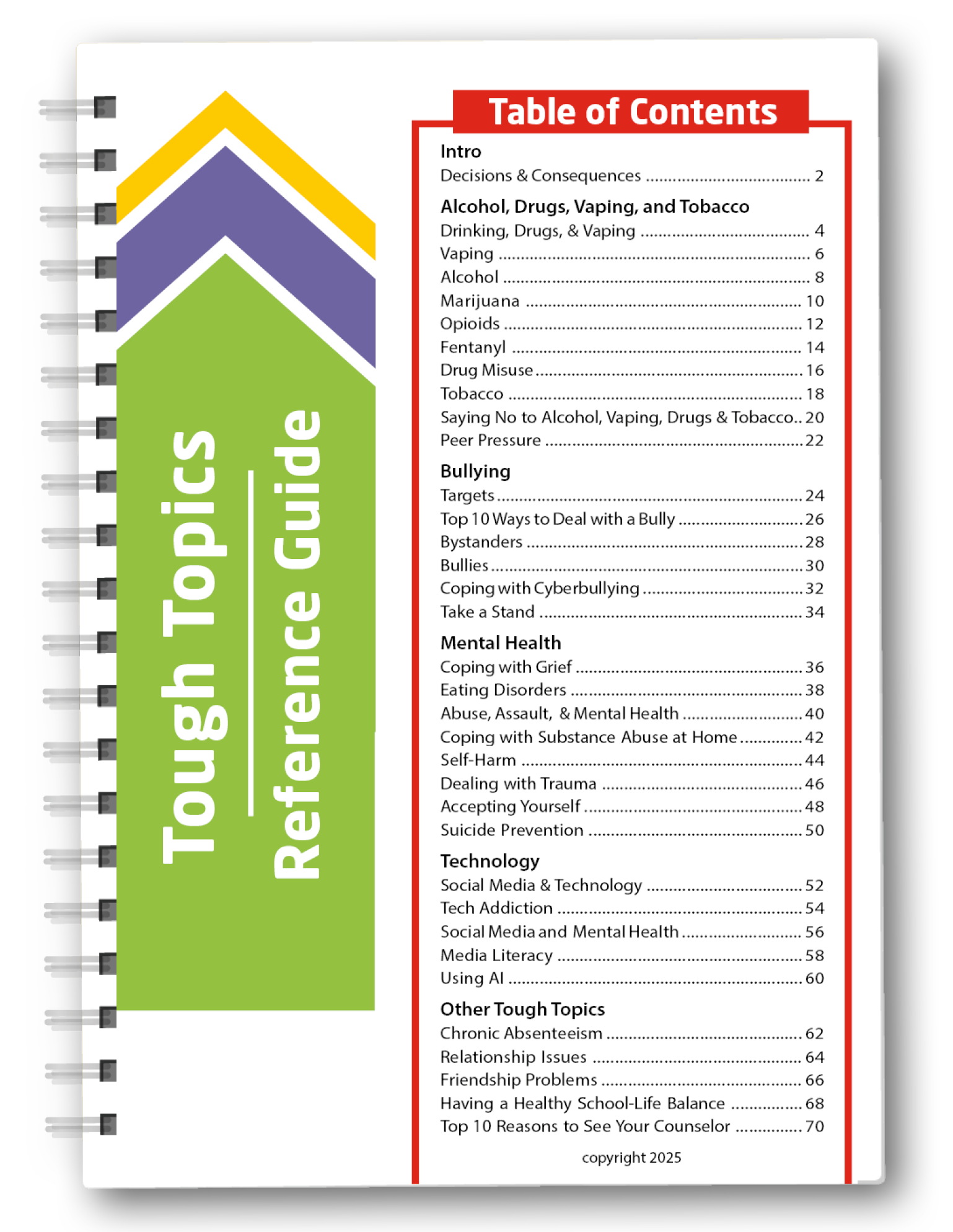 School Counselor Reference Guide Set - Tough Topics