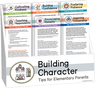 Building Character - Tips for Elementary Parents Rack Card Display Package