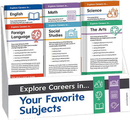 Explore Careers in Your Favorite Subjects Rack Card Display Package