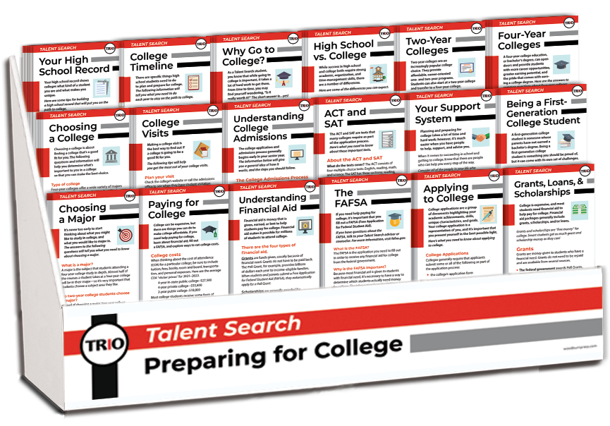 TRIO Talent Search - Preparing for College Rack Card Display Package ...