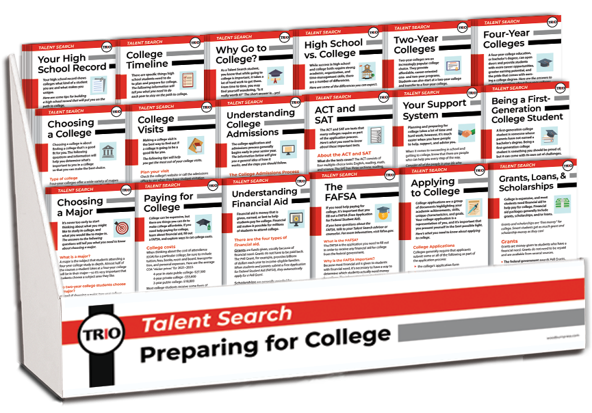 TRIO Talent Search - Preparing for College Rack Card Display Package