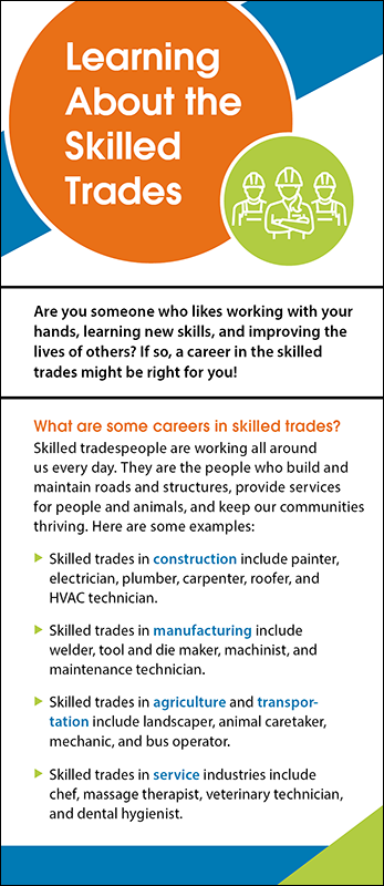 Learning About the Skilled Trades Rack Card Handout – Woodburn Press