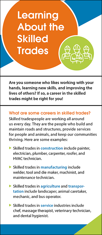 Learning About the Skilled Trades Rack Card Handout