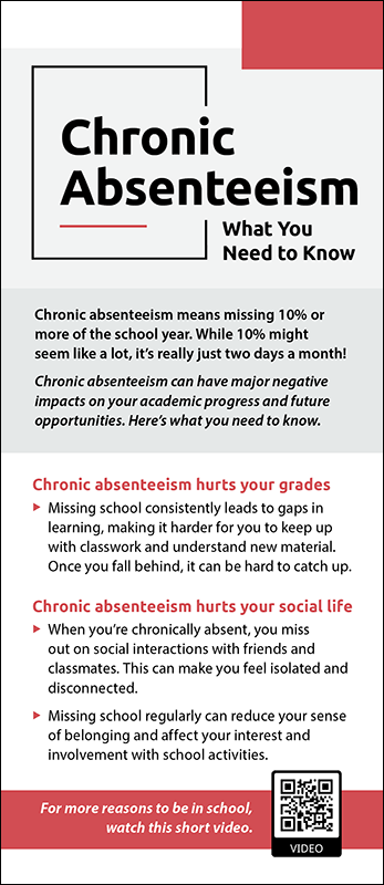 Chronic Absenteeism - What You Need to Know Rack Card Handout