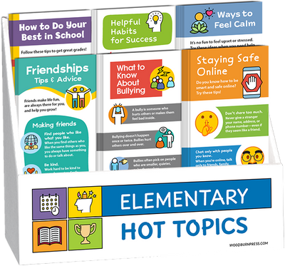 Elementary Hot Topics Rack Card Display Package