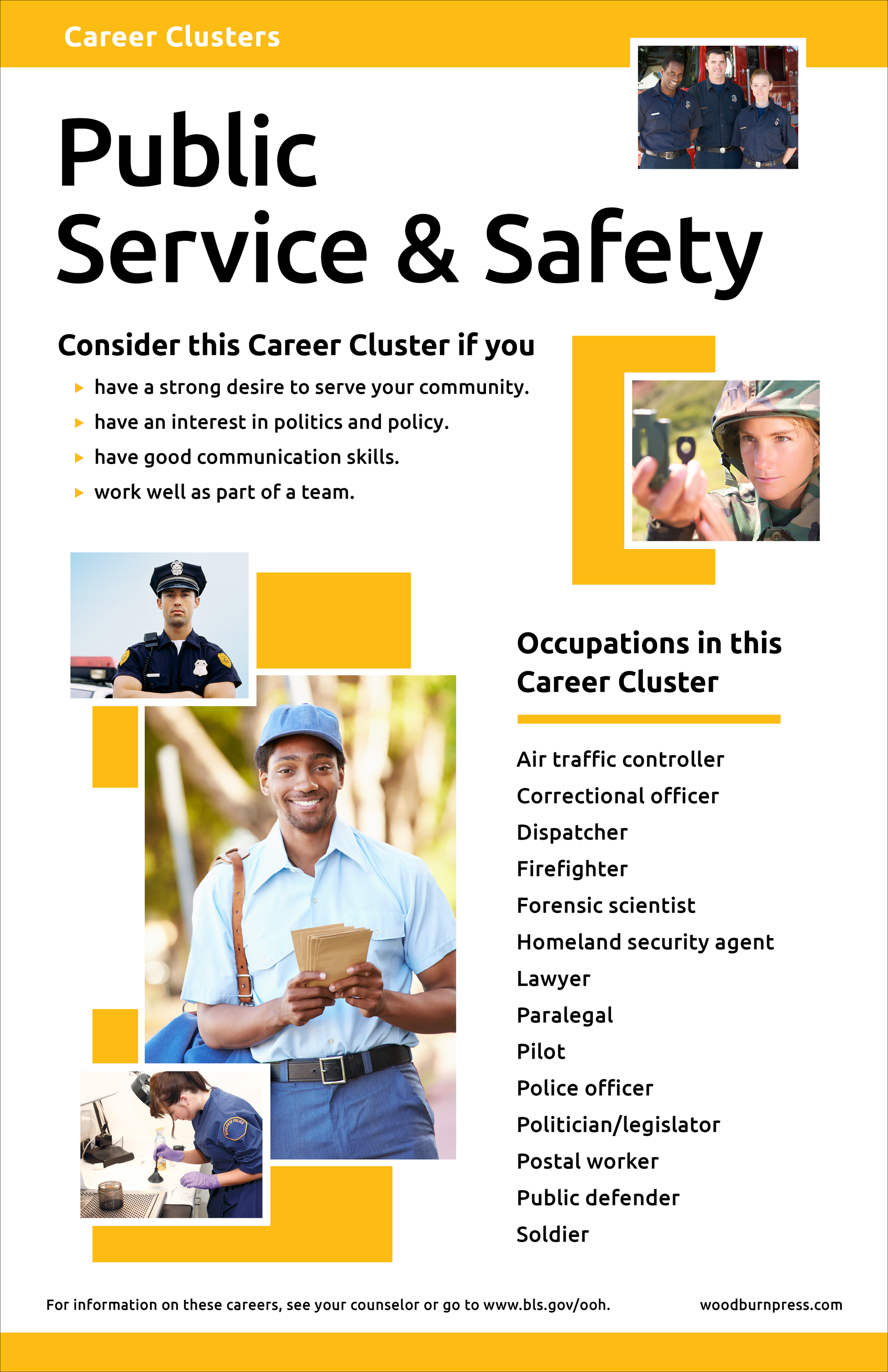 Career Clusters - Public Services & Safety Poster