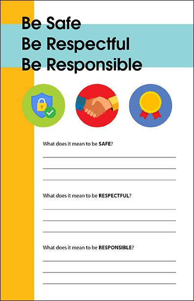 Be Safe, Be Respectful, and Be Responsible Activity Booklet Handout