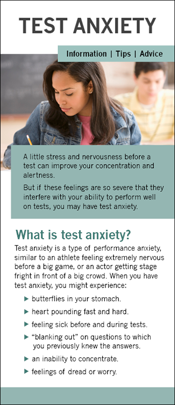 Test Anxiety Rack Card Handout – Woodburn Press