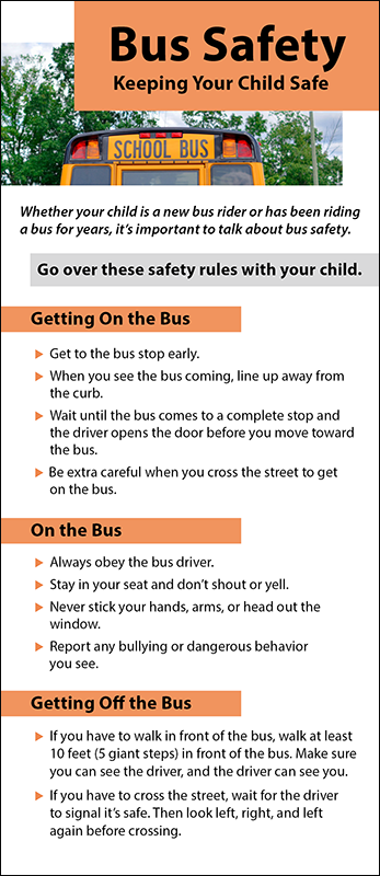 Bus Safety Rack Card Handout