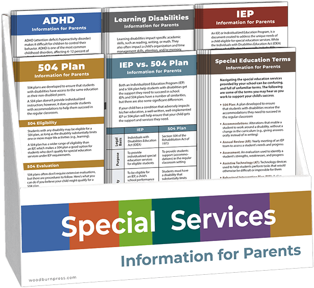 Special Services - Information for Parents Rack Card Display Package